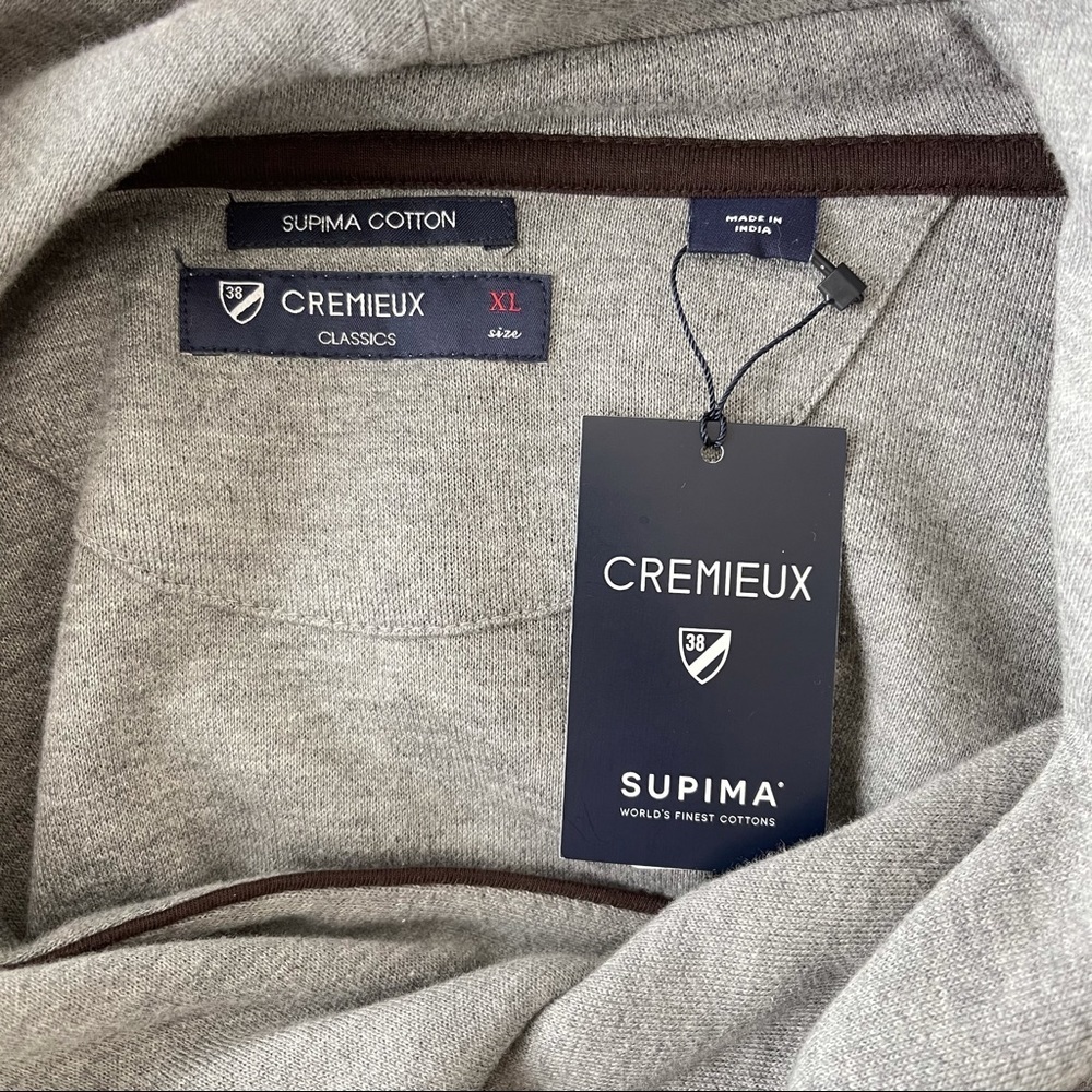 NWT Cremieux Grey Shawl Collar Cotton Sweater XL - Picture 6 of 10